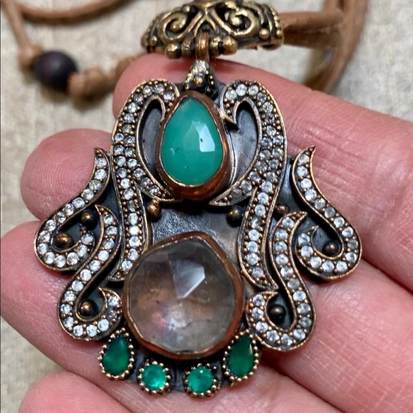 Byzantine Topaz Sliver European Pendant Necklace - Picture 8 of 11